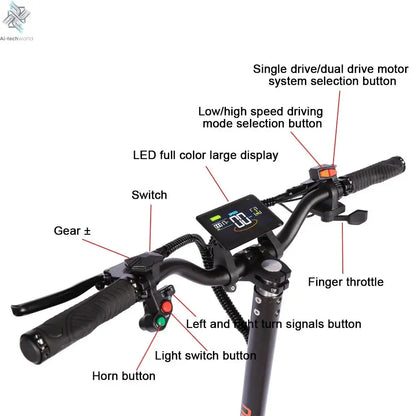 TOURSOR X5 11Inch 6000W Dual Motor Electric Scooter 85KM/H 120KM Long Range Off Road Foldable Electric Kick Scooter for adult - Ai-TechWorld