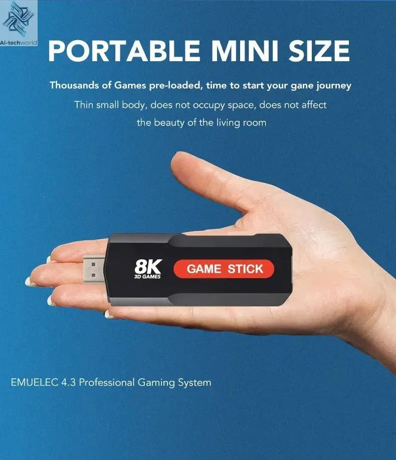 TV Stick X2 Game TV Box 64GB 10000+ gaming HD 8K 5G WiFi high-definition retro video game console wireless simulator PK Q9 Stick Ai-TechWorld 