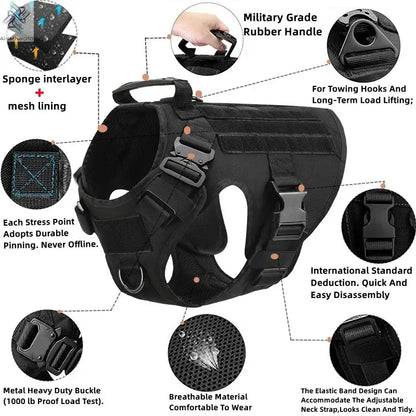 Tactical Military Vest Pet German Shepherd Golden Retriever Tactical  Training Dog Harness and Leash Set For All Breeds Dogs Ai-TechWorld 