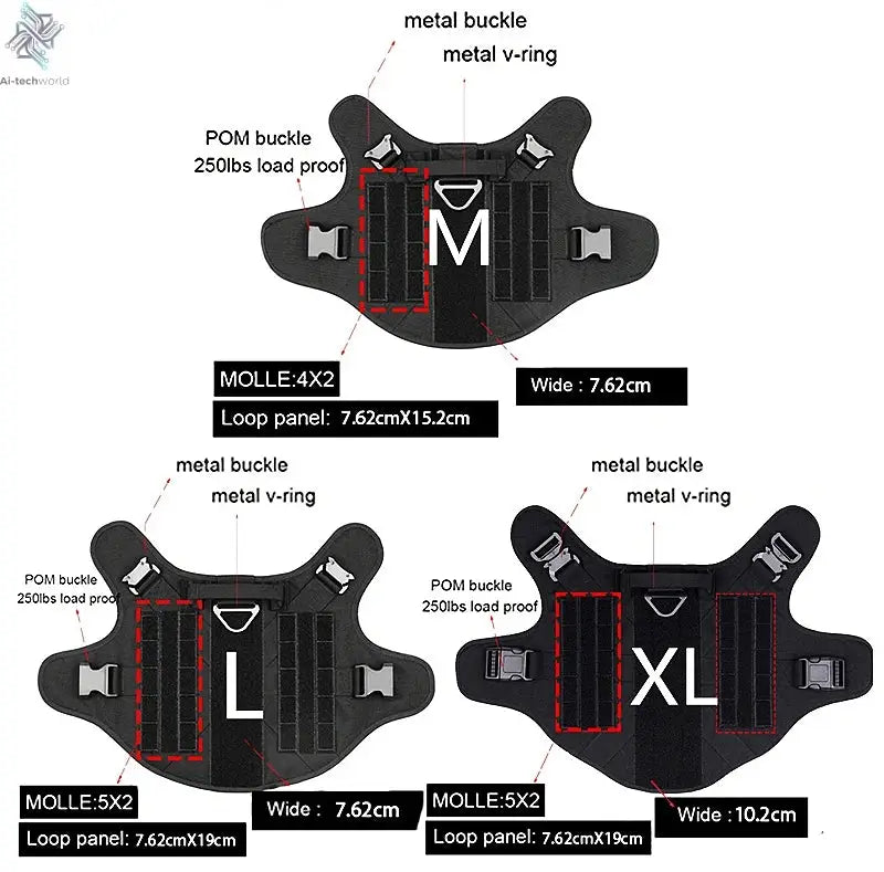 Tactical Military Vest Pet German Shepherd Golden Retriever Tactical  Training Dog Harness and Leash Set For All Breeds Dogs Ai-TechWorld 
