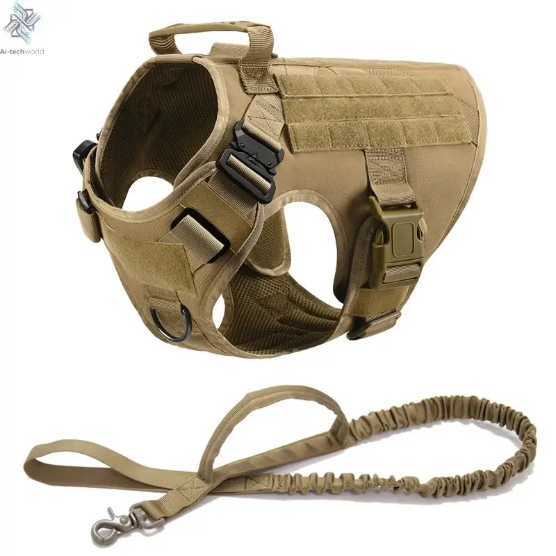 Tactical Military Vest Pet German Shepherd Golden Retriever Tactical  Training Dog Harness and Leash Set For All Breeds Dogs Ai-TechWorld 