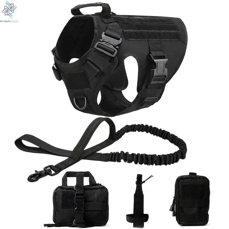 Tactical Military Vest Pet German Shepherd Golden Retriever Tactical  Training Dog Harness and Leash Set For All Breeds Dogs Ai-TechWorld 