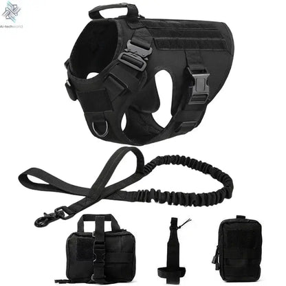 Tactical Military Vest Pet German Shepherd Golden Retriever Tactical  Training Dog Harness and Leash Set For All Breeds Dogs Ai-TechWorld 