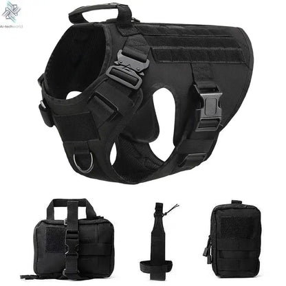 Tactical Military Vest Pet German Shepherd Golden Retriever Tactical  Training Dog Harness and Leash Set For All Breeds Dogs Ai-TechWorld 