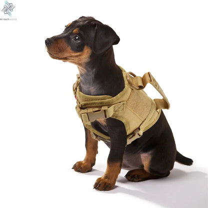 Tactical Puppy Harness Leash For Small Dogs Cats Adjustable Kitten Vest For Military Service Dog Working Training Walking Ai-TechWorld 