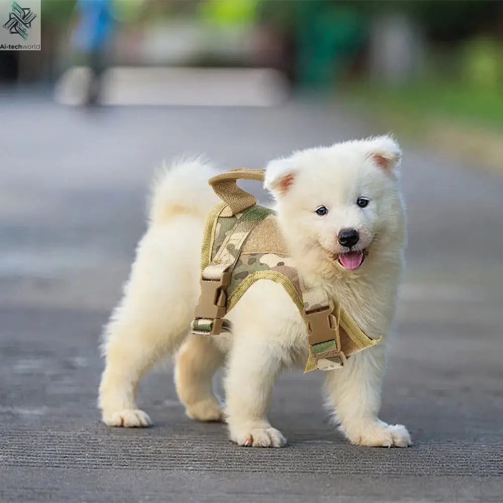 Tactical Puppy Harness Leash For Small Dogs Cats Adjustable Kitten Vest For Military Service Dog Working Training Walking Ai-TechWorld 