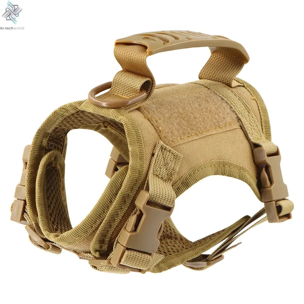 Tactical Puppy Harness Leash For Small Dogs Cats Adjustable Kitten Vest For Military Service Dog Working Training Walking Ai-TechWorld 