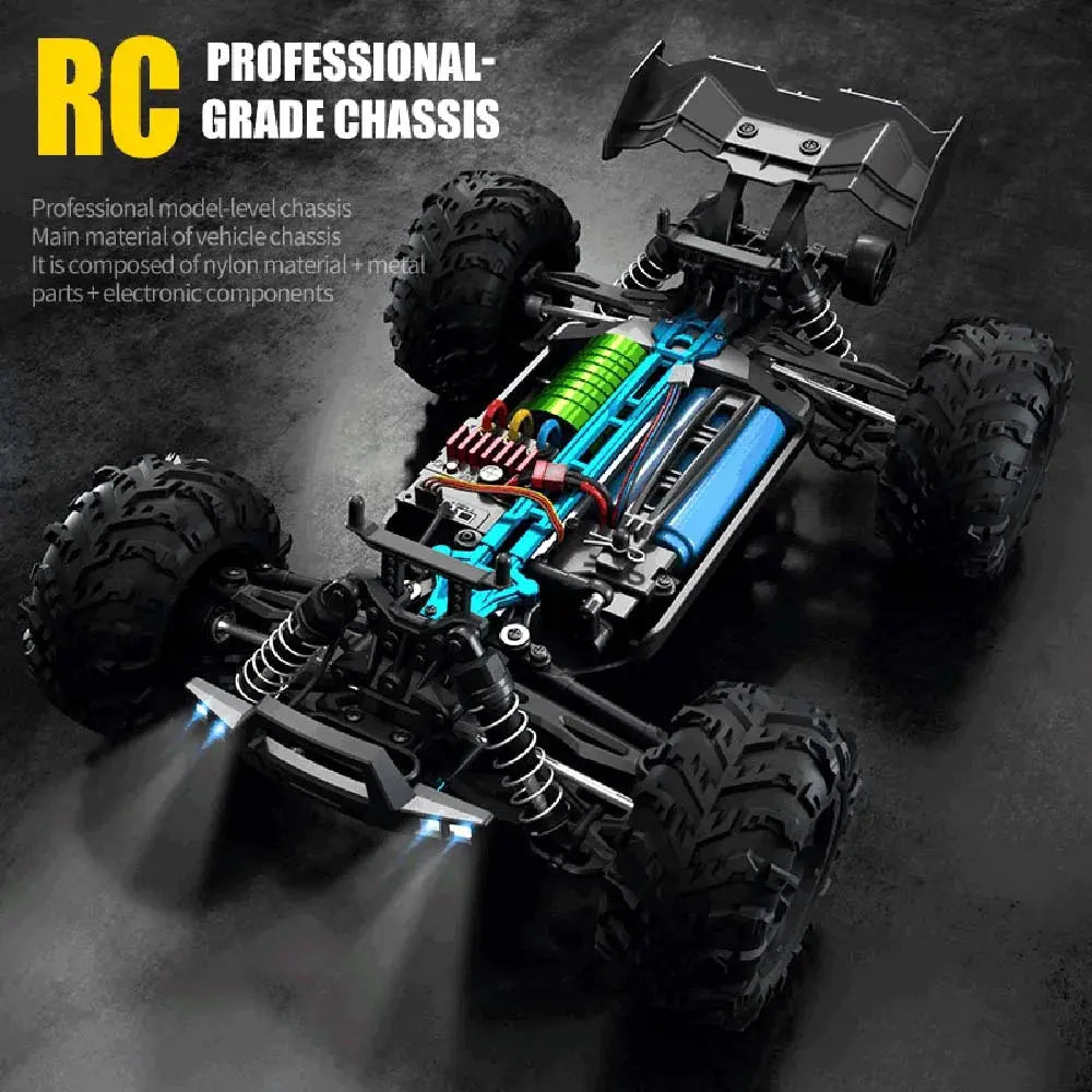 Teeggi 16101 /16102 PRO 1:16 High Speed RC Car With LED Light Drift 70KM/H 4WD RC Off-Road Car Monster Truck Toy For Kid Gifts Ai-TechWorld 