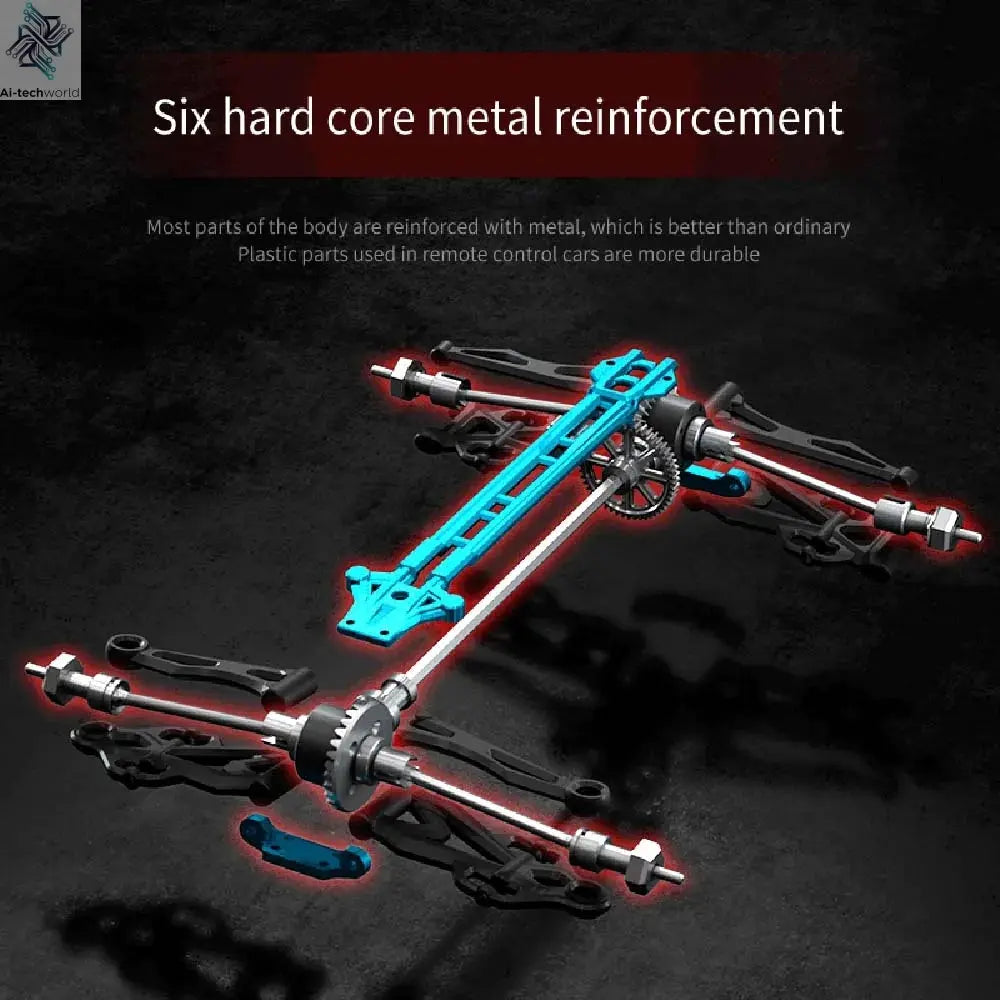 Teeggi 16101 /16102 PRO 1:16 High Speed RC Car With LED Light Drift 70KM/H 4WD RC Off-Road Car Monster Truck Toy For Kid Gifts Ai-TechWorld 