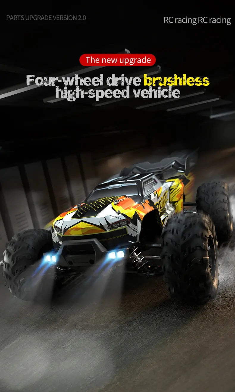 Teeggi 16101 /16102 PRO 1:16 High Speed RC Car With LED Light Drift 70KM/H 4WD RC Off-Road Car Monster Truck Toy For Kid Gifts Ai-TechWorld 