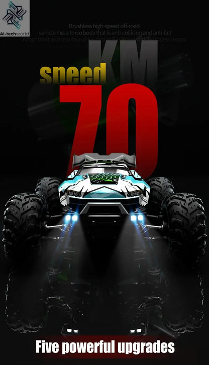 Teeggi 16101 /16102 PRO 1:16 High Speed RC Car With LED Light Drift 70KM/H 4WD RC Off-Road Car Monster Truck Toy For Kid Gifts Ai-TechWorld 