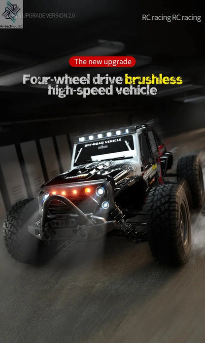 Teeggi 16101 /16102 PRO 1:16 High Speed RC Car With LED Light Drift 70KM/H 4WD RC Off-Road Car Monster Truck Toy For Kid Gifts Ai-TechWorld 