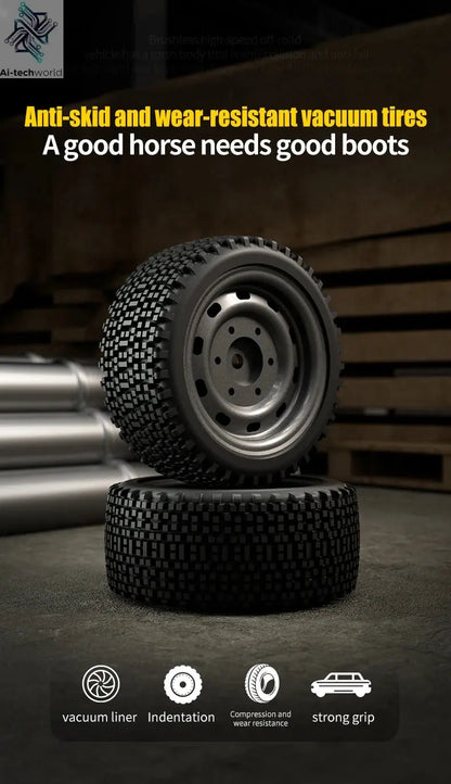 Teeggi 16101 /16102 PRO 1:16 High Speed RC Car With LED Light Drift 70KM/H 4WD RC Off-Road Car Monster Truck Toy For Kid Gifts Ai-TechWorld 