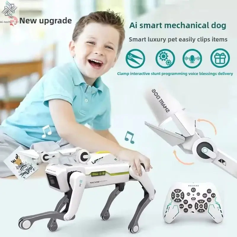 Teeggi Electric RC Intelligent Robot Dog with Clip Multifunction RC Mechanical Dog Educational Toy Bionic Smart Robot Toy Gift Ai-TechWorld 