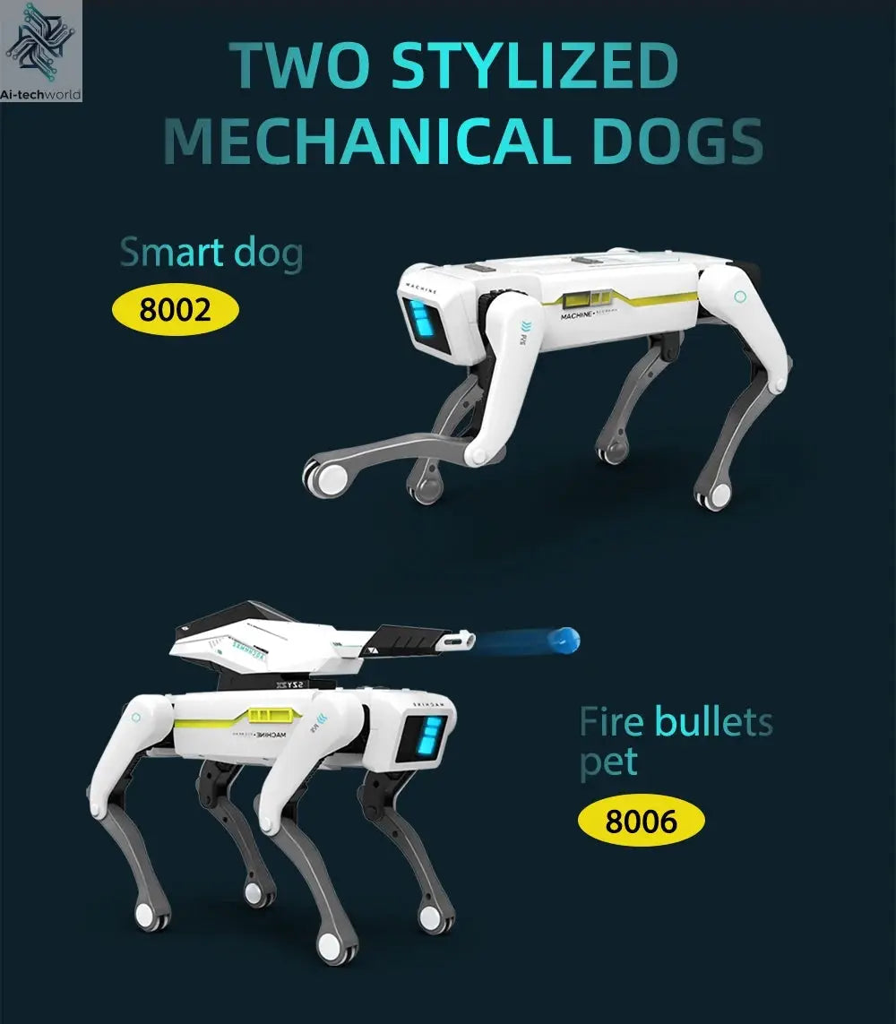 Teeggi Electric RC Intelligent Robot Dog with Clip Multifunction RC Mechanical Dog Educational Toy Bionic Smart Robot Toy Gift Ai-TechWorld 