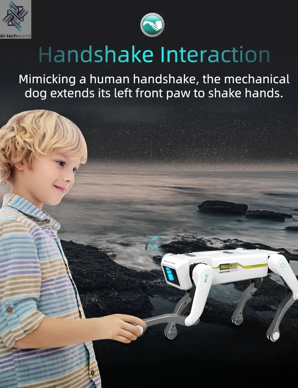 Teeggi Electric RC Intelligent Robot Dog with Clip Multifunction RC Mechanical Dog Educational Toy Bionic Smart Robot Toy Gift Ai-TechWorld 