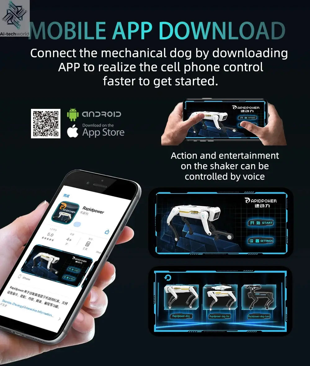 Teeggi Electric RC Intelligent Robot Dog with Clip Multifunction RC Mechanical Dog Educational Toy Bionic Smart Robot Toy Gift Ai-TechWorld 