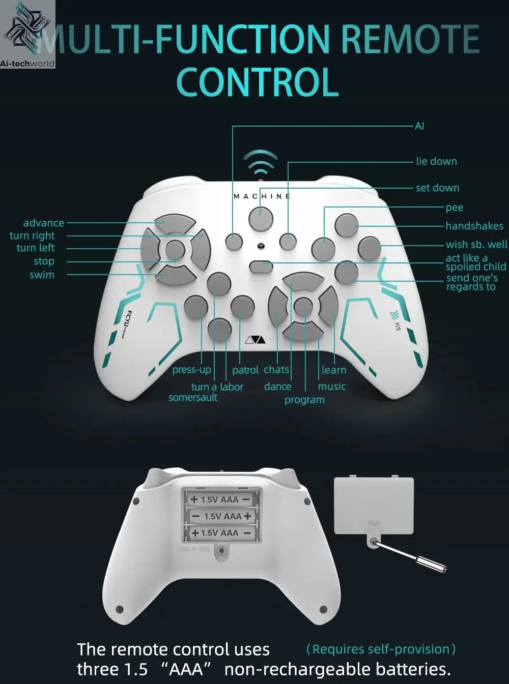 Teeggi Electric RC Intelligent Robot Dog with Clip Multifunction RC Mechanical Dog Educational Toy Bionic Smart Robot Toy Gift Ai-TechWorld 