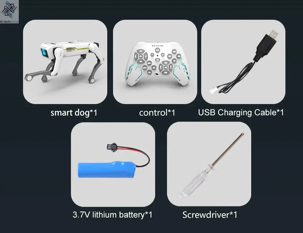 Teeggi Electric RC Intelligent Robot Dog with Clip Multifunction RC Mechanical Dog Educational Toy Bionic Smart Robot Toy Gift Ai-TechWorld 