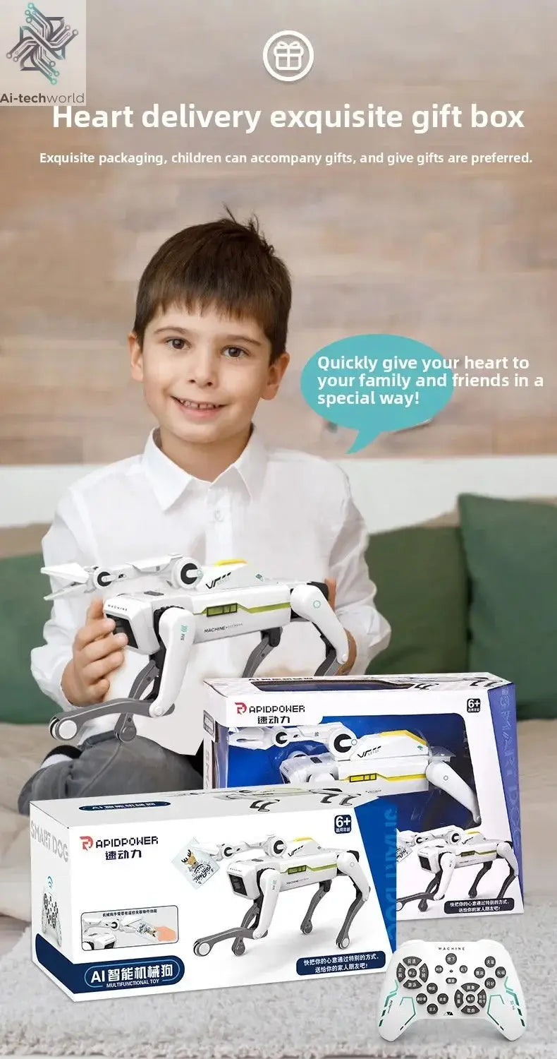 Teeggi Electric RC Intelligent Robot Dog with Clip Multifunction RC Mechanical Dog Educational Toy Bionic Smart Robot Toy Gift Ai-TechWorld 