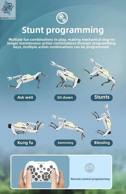 Teeggi Electric RC Intelligent Robot Dog with Clip Multifunction RC Mechanical Dog Educational Toy Bionic Smart Robot Toy Gift Ai-TechWorld 
