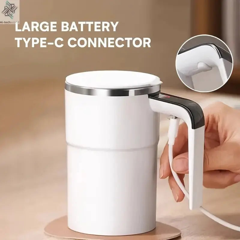 Temperature display automatic stirring cup, rechargeable magnetic automatic stirring coffee cup, portable travel water cup Ai-TechWorld 
