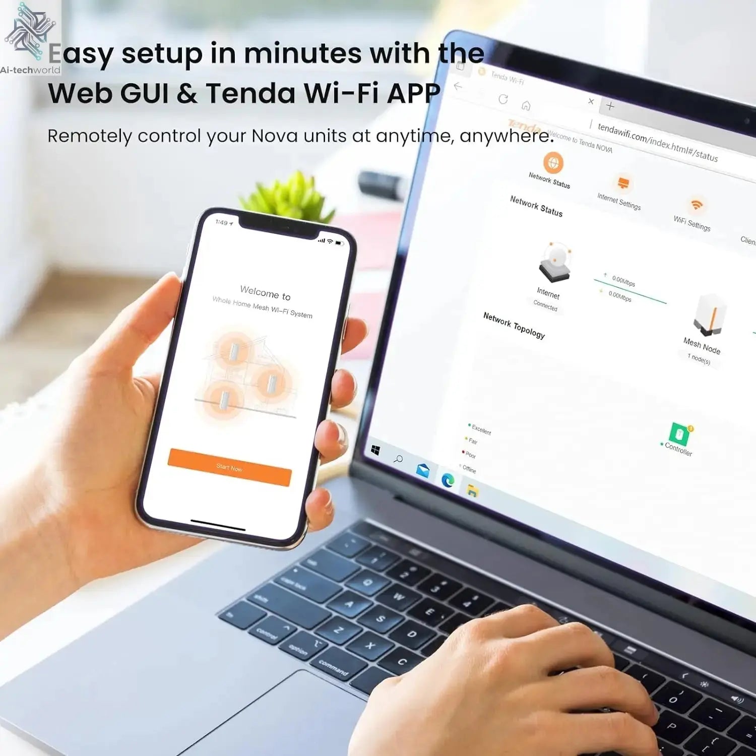 Tenda AX3000 WiFi6 Mesh System EM/MX12 Wireless Router Wi-Fi6 Mesh WiFi Router up to 7000 sq.ft. Wifi range extender WIFI 6 Mesh Ai-TechWorld 