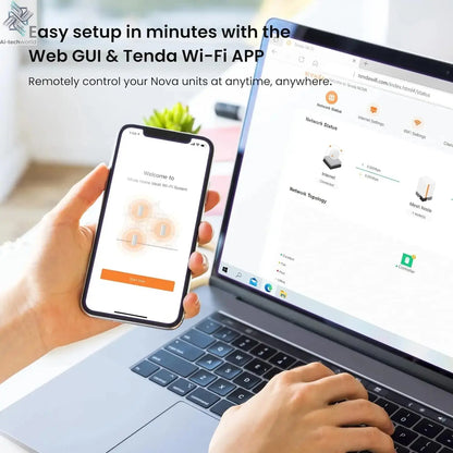 Tenda AX3000 WiFi6 Mesh System EM/MX12 Wireless Router Wi-Fi6 Mesh WiFi Router up to 7000 sq.ft. Wifi range extender WIFI 6 Mesh Ai-TechWorld 