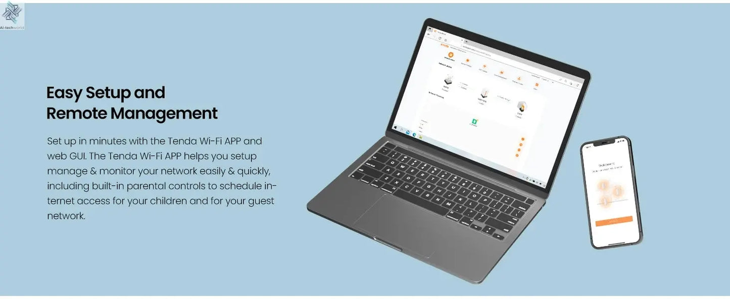 Tenda AX3000 WiFi6 Mesh System EM/MX12 Wireless Router Wi-Fi6 Mesh WiFi Router up to 7000 sq.ft. Wifi range extender WIFI 6 Mesh Ai-TechWorld 