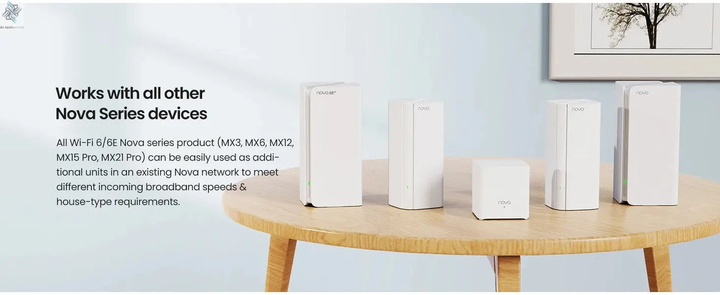 Tenda AX3000 WiFi6 Mesh System EM/MX12 Wireless Router Wi-Fi6 Mesh WiFi Router up to 7000 sq.ft. Wifi range extender WIFI 6 Mesh Ai-TechWorld 