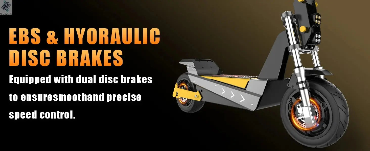 Terrosor 3000Wx2 Adult Electric Scooter Dual Motor Top Speed 50MPH,60V35AH, 11-inch Off-Road Tires Sport Folding EScooter Ai-TechWorld 