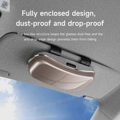 Tesla car sun visor glasses case can be easily picked up and stored for easy storage and cannot shake off thick sponge lining - Ai-TechWorld