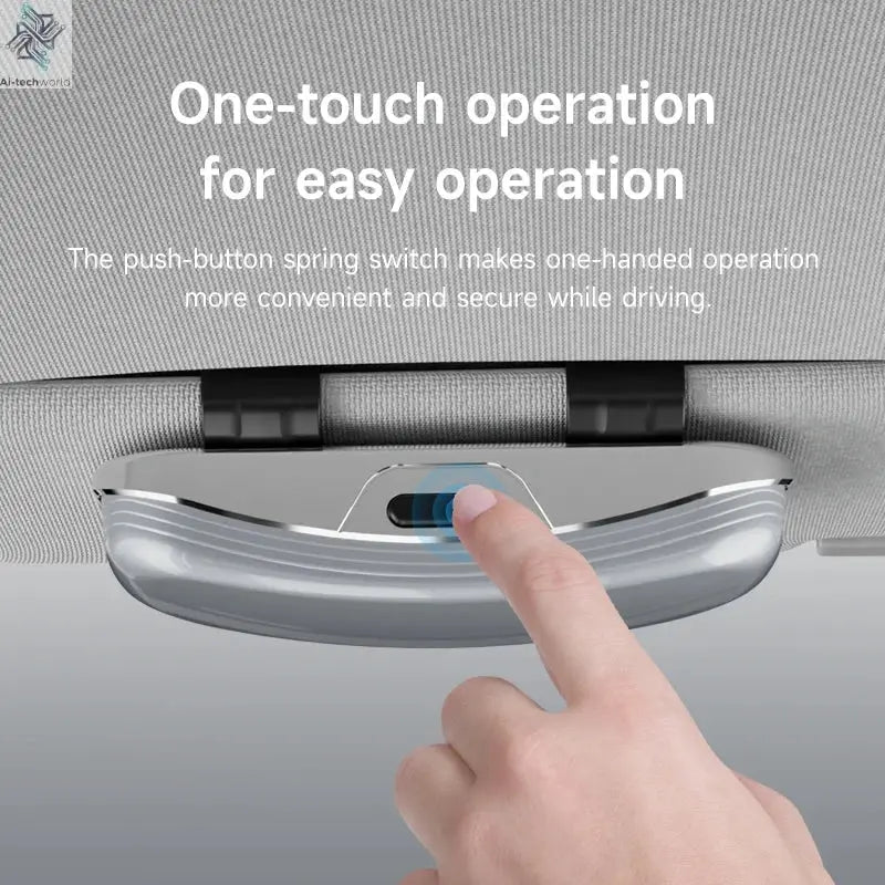 Tesla car sun visor glasses case can be easily picked up and stored for easy storage and cannot shake off thick sponge lining - Ai-TechWorld