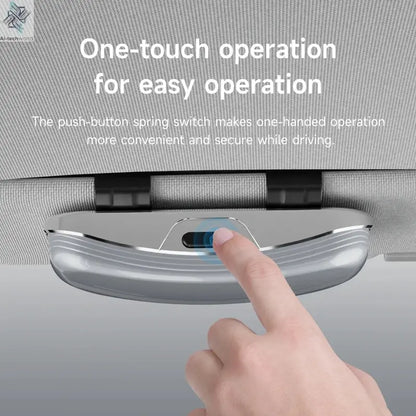 Tesla car sun visor glasses case can be easily picked up and stored for easy storage and cannot shake off thick sponge lining - Ai-TechWorld