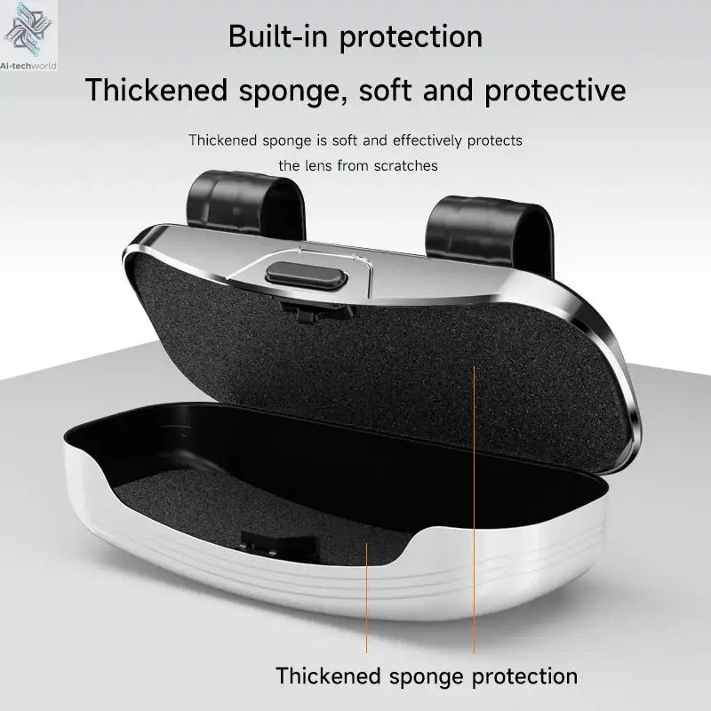 Tesla car sun visor glasses case can be easily picked up and stored for easy storage and cannot shake off thick sponge lining - Ai-TechWorld