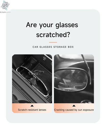 Tesla car sun visor glasses case can be easily picked up and stored for easy storage and cannot shake off thick sponge lining - Ai-TechWorld