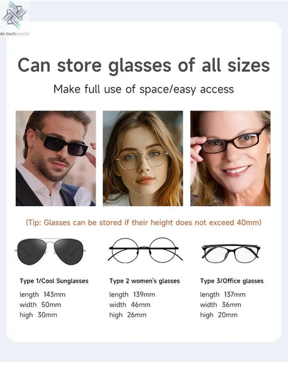 Tesla car sun visor glasses case can be easily picked up and stored for easy storage and cannot shake off thick sponge lining - Ai-TechWorld