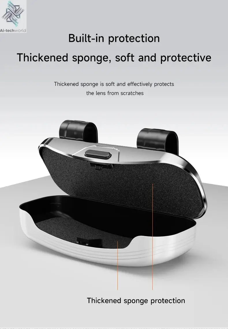 Tesla car sun visor glasses case can be easily picked up and stored for easy storage and cannot shake off thick sponge lining - Ai-TechWorld