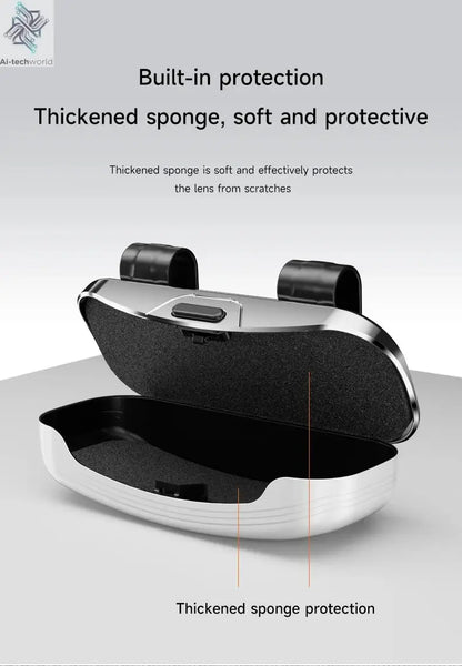 Tesla car sun visor glasses case can be easily picked up and stored for easy storage and cannot shake off thick sponge lining - Ai-TechWorld