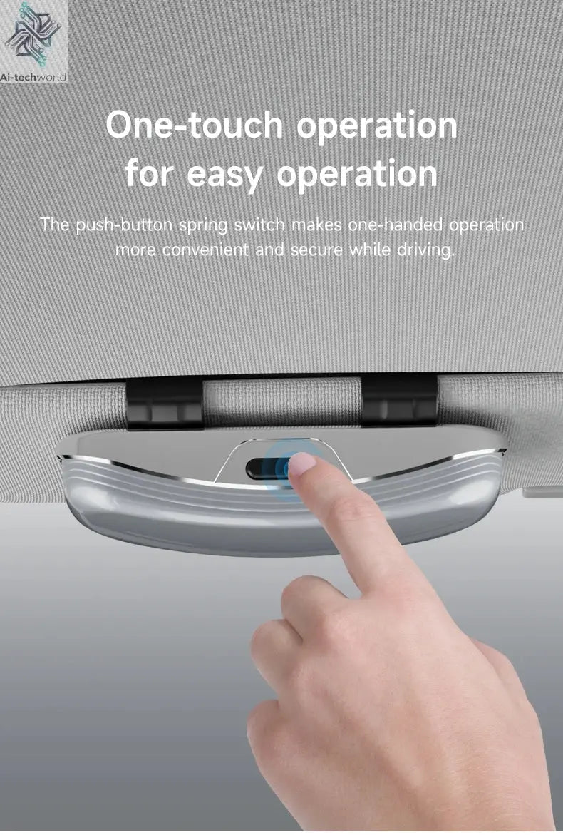 Tesla car sun visor glasses case can be easily picked up and stored for easy storage and cannot shake off thick sponge lining - Ai-TechWorld