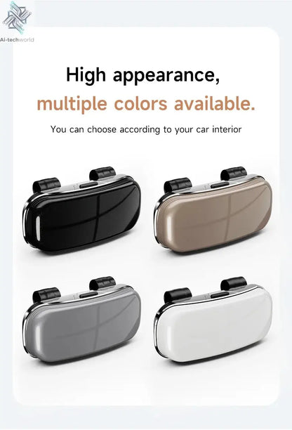 Tesla car sun visor glasses case can be easily picked up and stored for easy storage and cannot shake off thick sponge lining - Ai-TechWorld