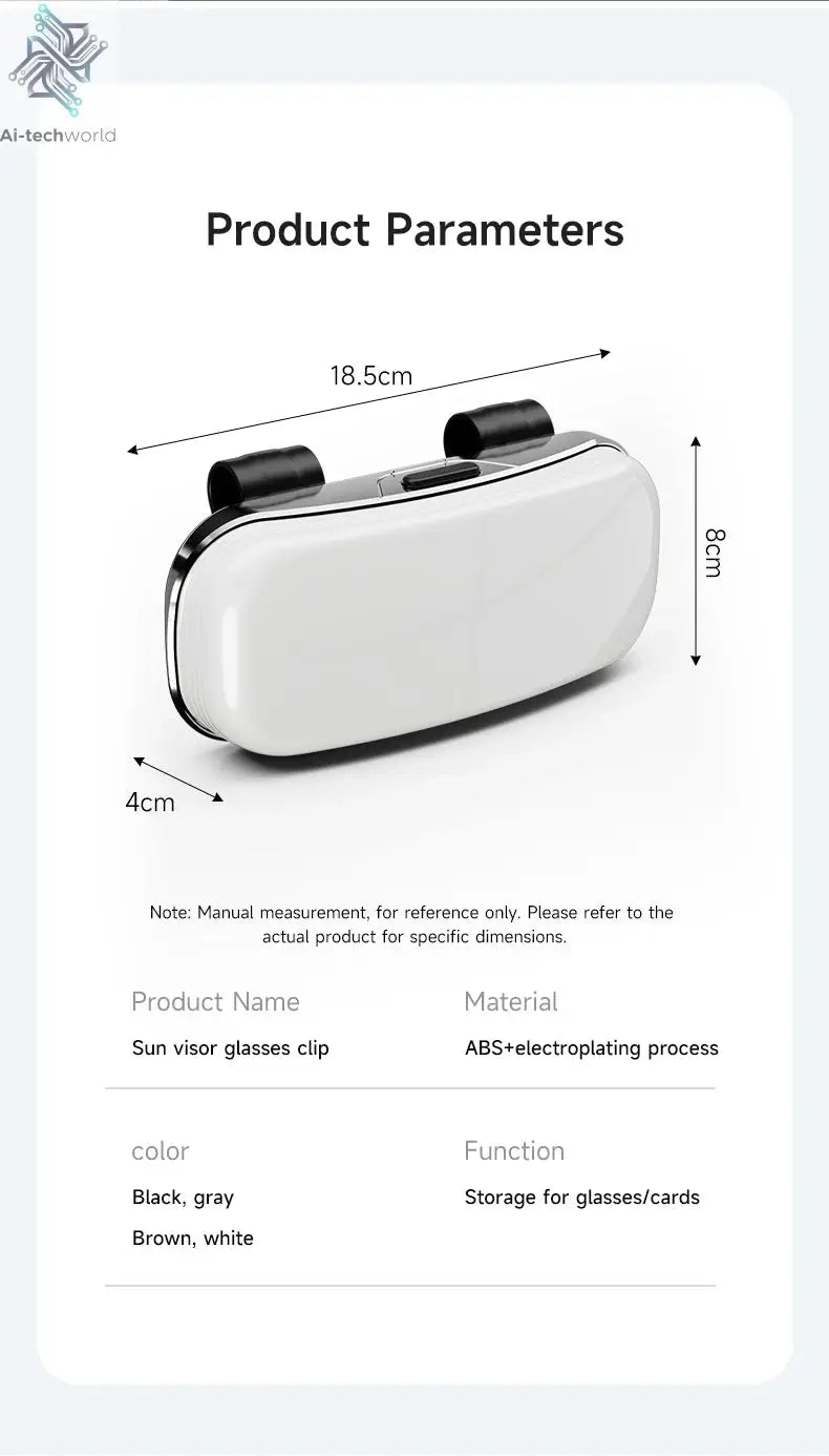 Tesla car sun visor glasses case can be easily picked up and stored for easy storage and cannot shake off thick sponge lining - Ai-TechWorld