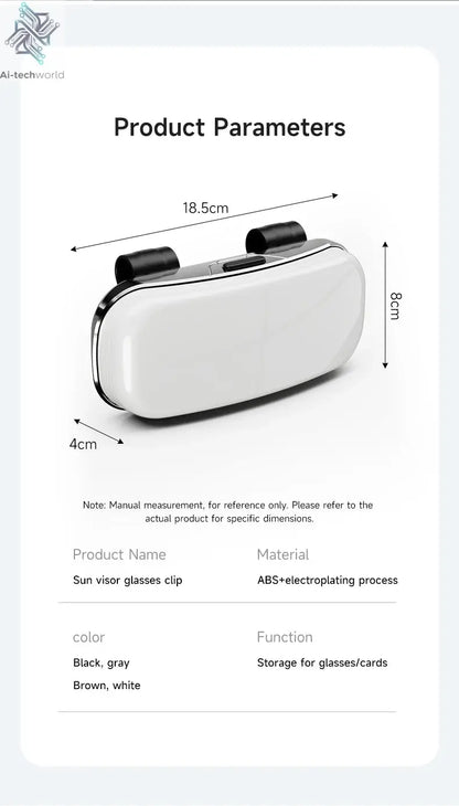 Tesla car sun visor glasses case can be easily picked up and stored for easy storage and cannot shake off thick sponge lining - Ai-TechWorld