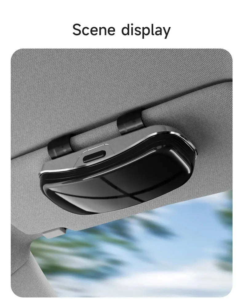 Tesla car sun visor glasses case can be easily picked up and stored for easy storage and cannot shake off thick sponge lining - Ai-TechWorld