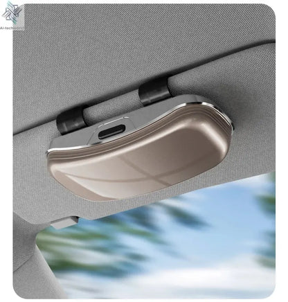 Tesla car sun visor glasses case can be easily picked up and stored for easy storage and cannot shake off thick sponge lining - Ai-TechWorld