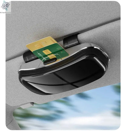 Tesla car sun visor glasses case can be easily picked up and stored for easy storage and cannot shake off thick sponge lining - Ai-TechWorld