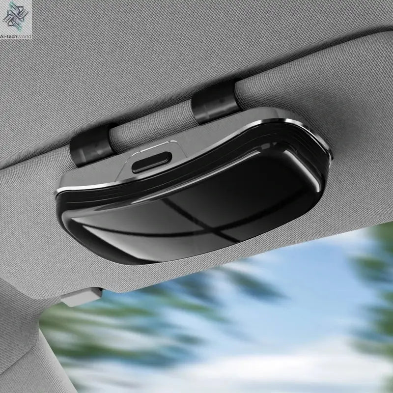 Tesla car sun visor glasses case can be easily picked up and stored for easy storage and cannot shake off thick sponge lining - Ai-TechWorld