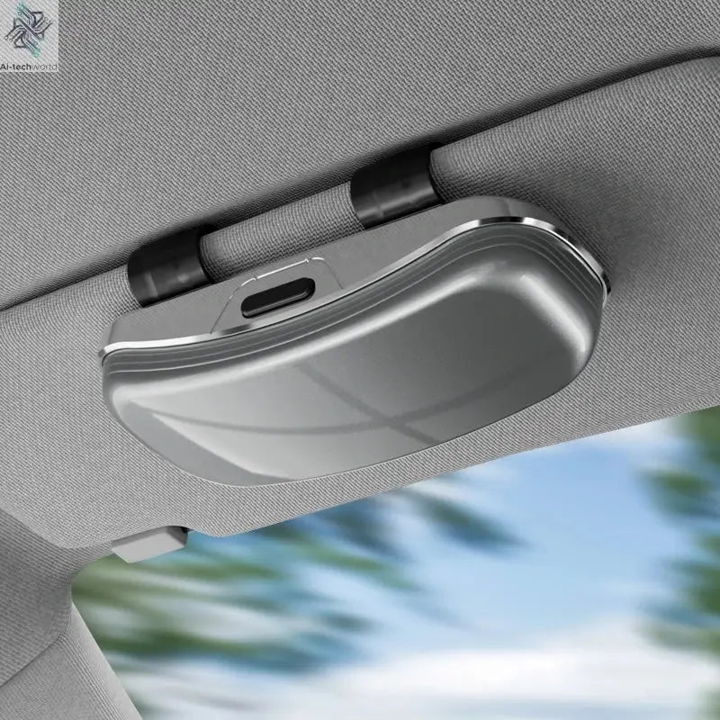 Tesla car sun visor glasses case can be easily picked up and stored for easy storage and cannot shake off thick sponge lining - Ai-TechWorld