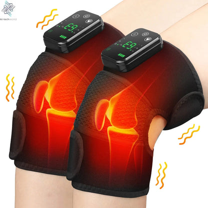 Thermal Knee Massager 3 in 1 Shoulder Knee Elbow Heating Massage Support Brace Rechargeable Vibration Pad Machine Muscle Relax Ai-TechWorld 