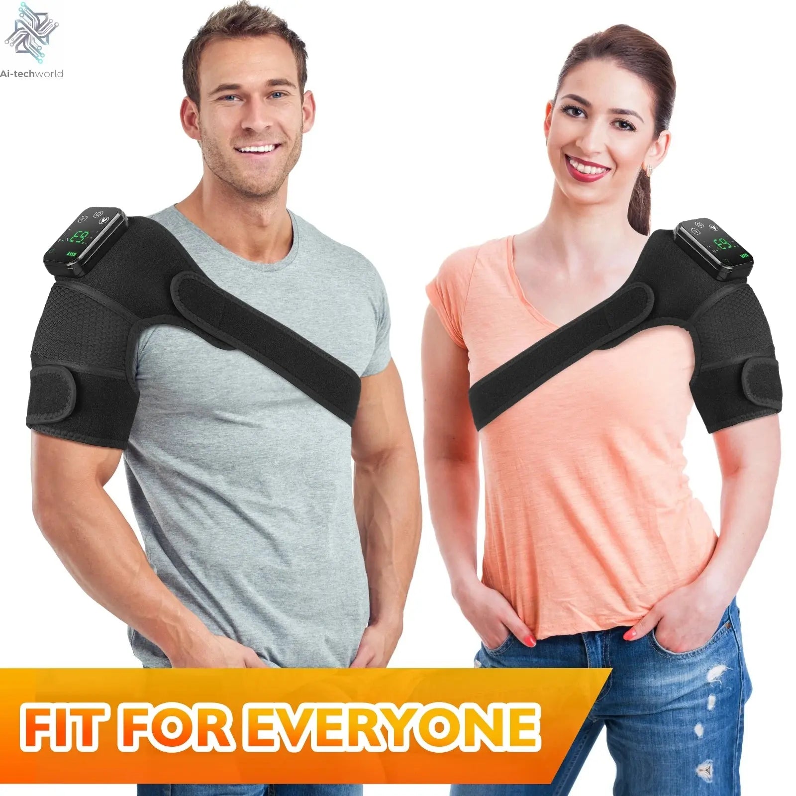 Thermal Knee Massager 3 in 1 Shoulder Knee Elbow Heating Massage Support Brace Rechargeable Vibration Pad Machine Muscle Relax Ai-TechWorld 